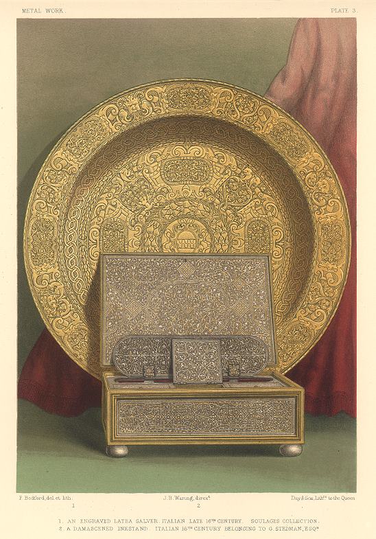 Decorative print, Metalwork (Italian 16th Century), 1858