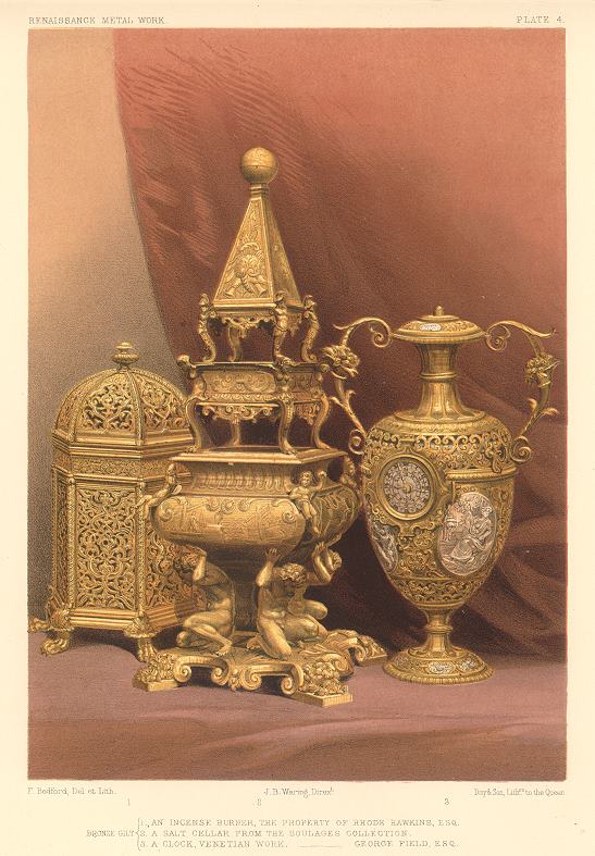 Decorative print, Metalwork (Bronze Gilt, venetian and others), 1858