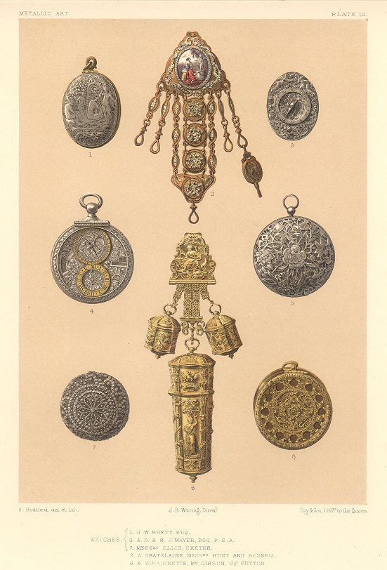 Decorative print, Metalwork (watches), 1858