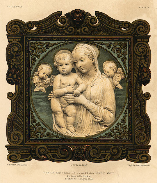 Decorative print, Sculpture, (Virgin & Child by Luca Della Robbia), 1858