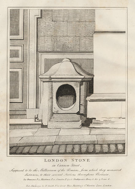 London, The London Stone in Cannon Street, 1801