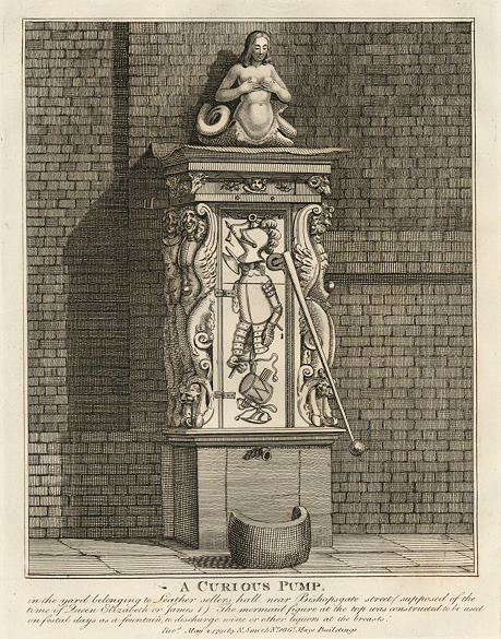 London, Water Pump at Leather Sellers Hall, near Bishopsgate Street, 1801