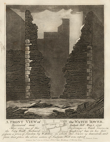 London Wall, a Watchtower, Ludgate Hill, 1801