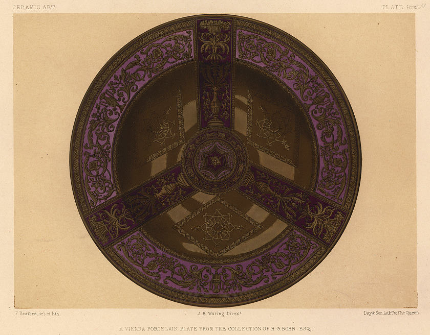 Decorative print, Ceramic Art, (Vienna Porcelain Plate), 1858