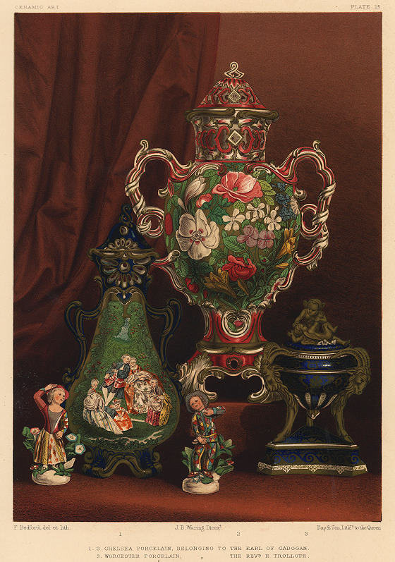 Decorative print, Ceramic Art, (Chelsea & Worcester Porcelain), 1858