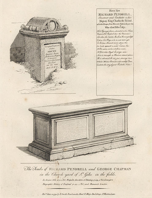 London, Tombs of Robert Pendrell and George Chapman, 1801