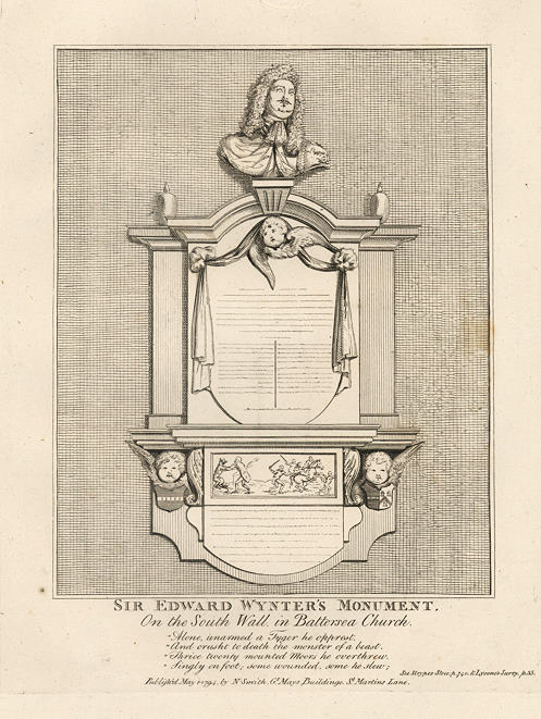 London, Sir Edward Wynter's Monument in Battersea Church, 1801