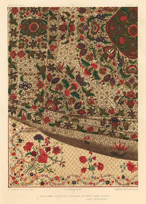 Decorative print, Textile Art, (baptismal cloths), 1858