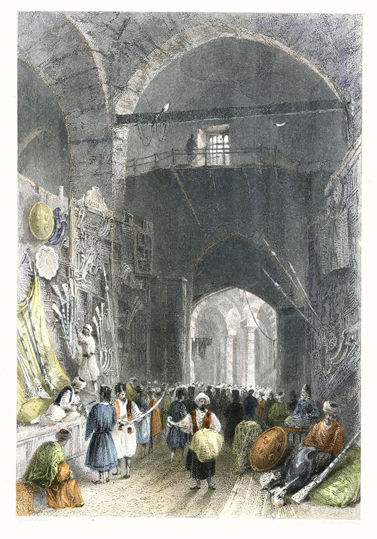 Turkey, Constantinople, the Armoury Bazaar, 1838