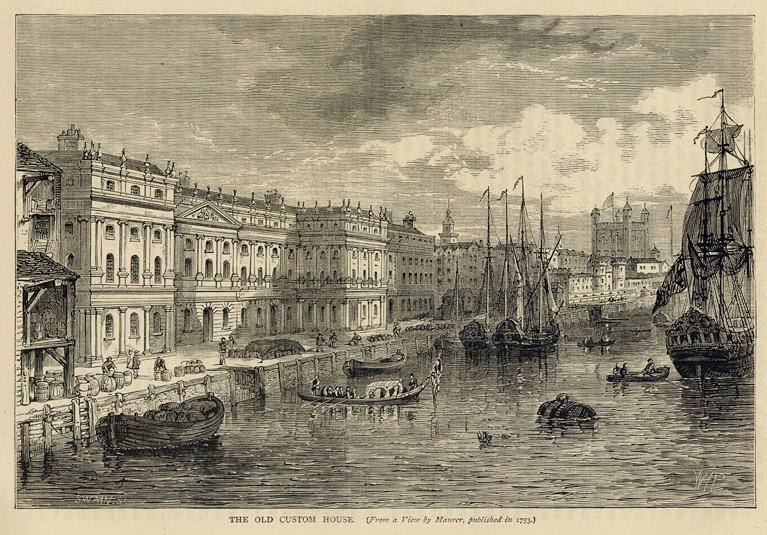 London, The Old Custom House (in 1753), 1878