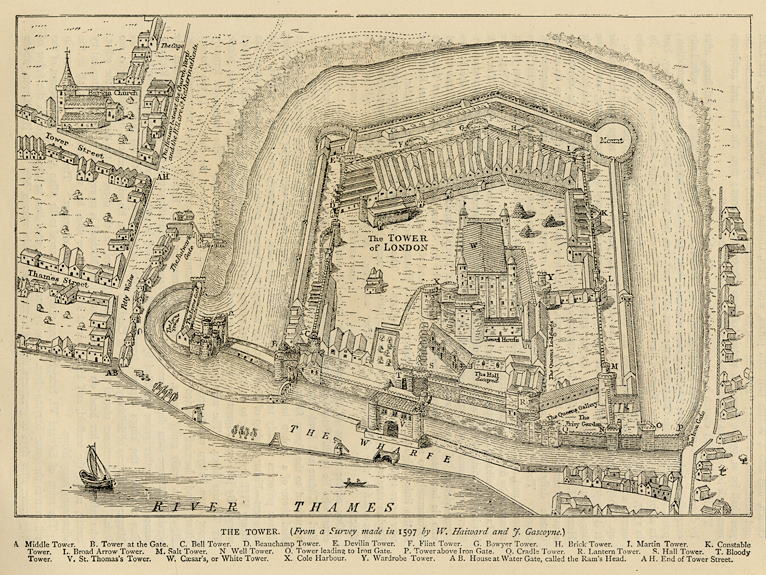 The Tower of London in 1597, 1878