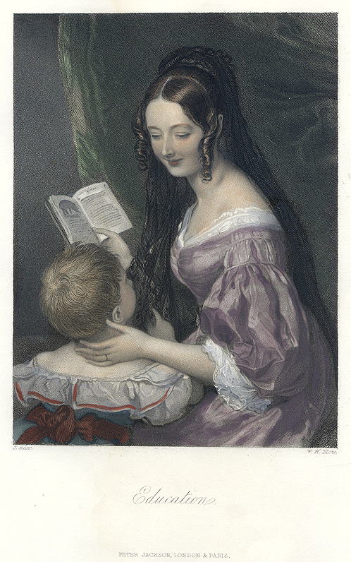 'Education', Victorian genre print, 1850