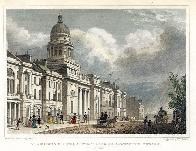 Edinburgh, St.Georges Church & West side of Charlotte Square, 1831