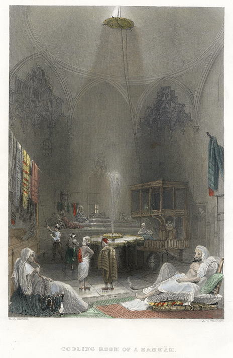 Turkey, Cooling Room of a Hammam, 1838