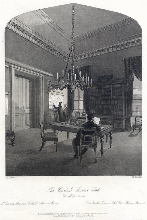 London, United Services Club Map Room, 1845
