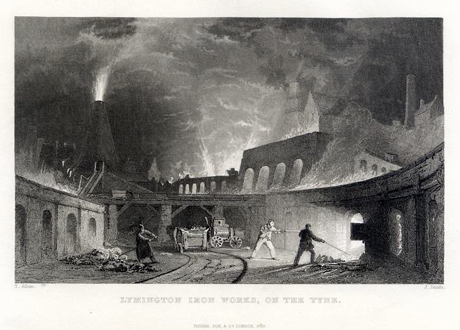 Northumberland, Lymington Iron Works on the Tyne, 1832