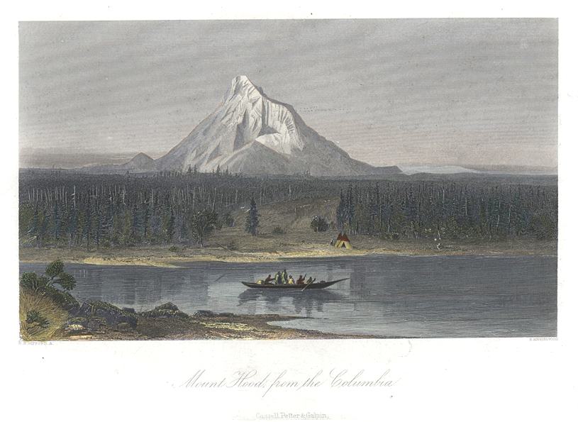 USA, Mount Hood from the Columbia, 1875