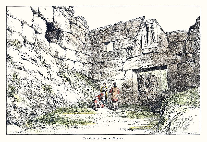 Greece, Lion Gate at Mycenae, 1890