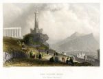 Edinburgh, the Calton Hill, with Nelson's Monument, 1840