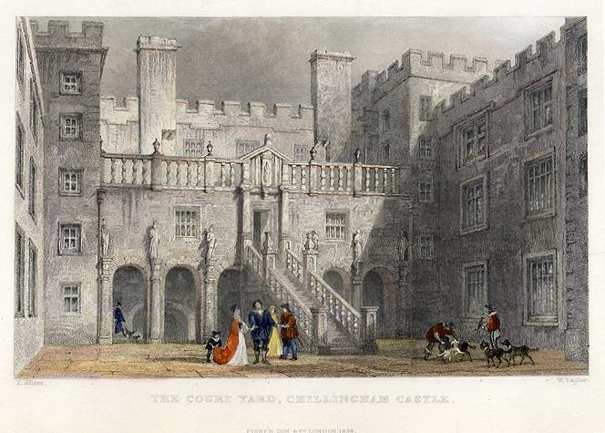 Northumberland, Chillingham Castle Courtyard, 1832