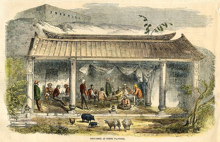 China, Mess-Room at Wantong, 1858