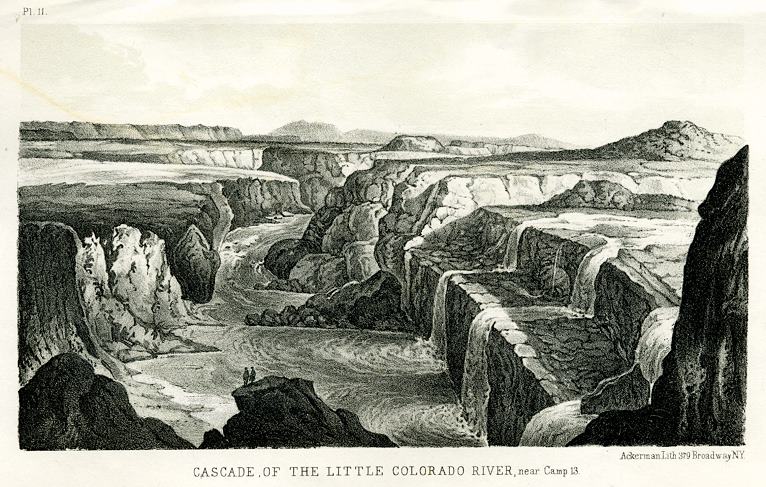 USA, Cascade of the Little Colorado River, 1853