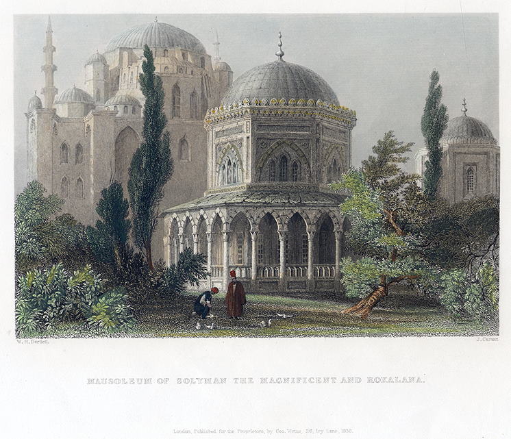 Turkey, Istanbul, Mausoleum of Solyman the Magnificent and Roxalana, 1838