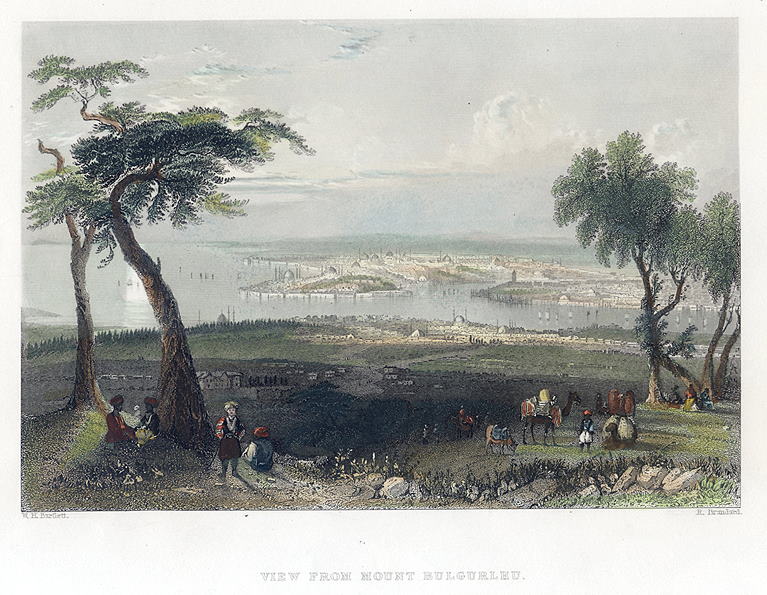 Turkey, Istanbul, view from Mount Bulgurlhu, 1838