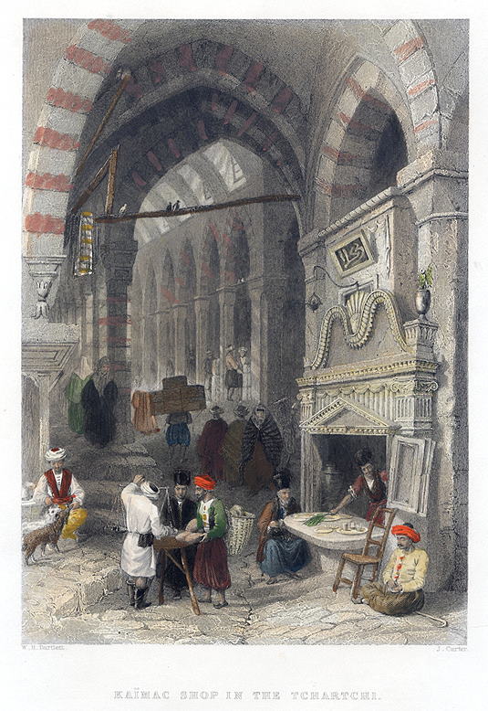 Turkey, Istanbul, Kaimac Shop in the Tchartchi, 1838