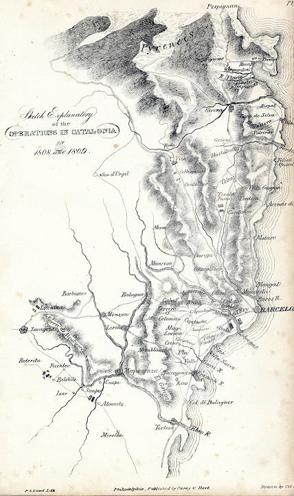 Peninsula War, Operations in Catalonia (in 1808/9), published 1842