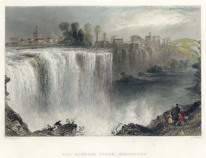 USA, Genesse Falls, near Rochester, 1840