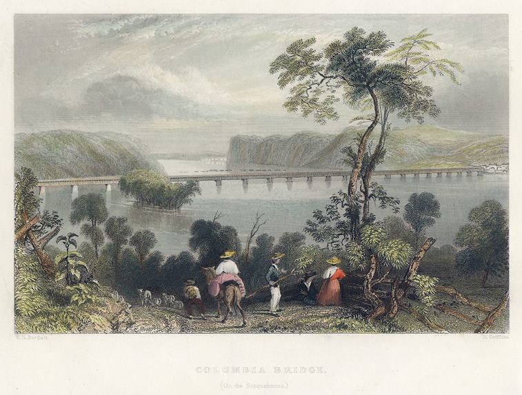 USA, Columbia Bridge on the Susquehanna, 1840