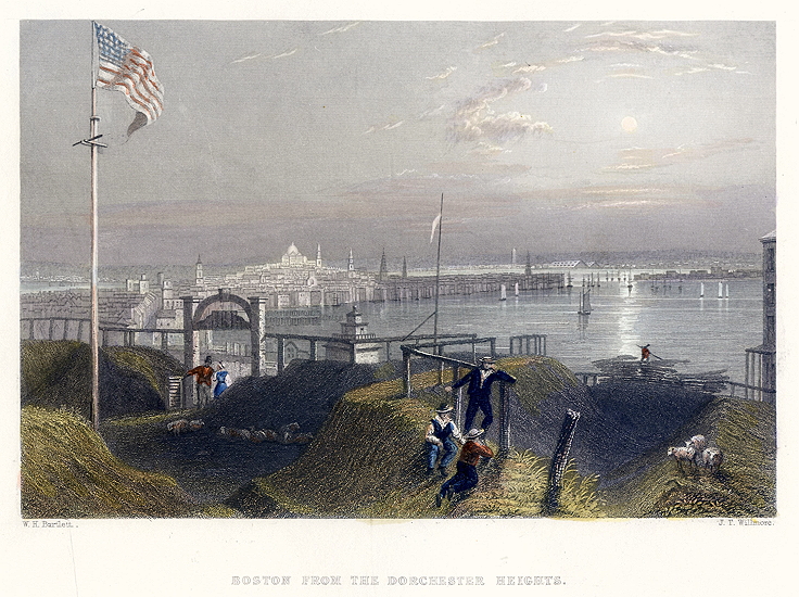 USA, Boston from the Dorchester Heights, 1840