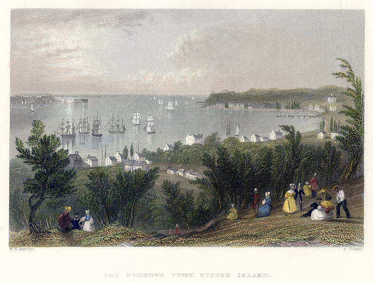 USA, The Narrows from Staten Island, 1840