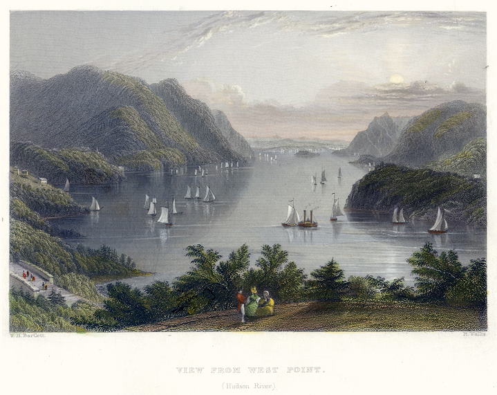 USA, Hudson River, View from West Point, 1840