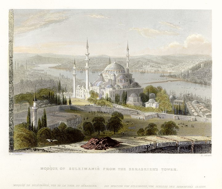 Turkey, Constantinople, Mosque of Suleimanie, 1838