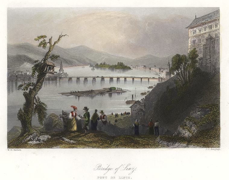 Austria, Bridge at Linz, 1842