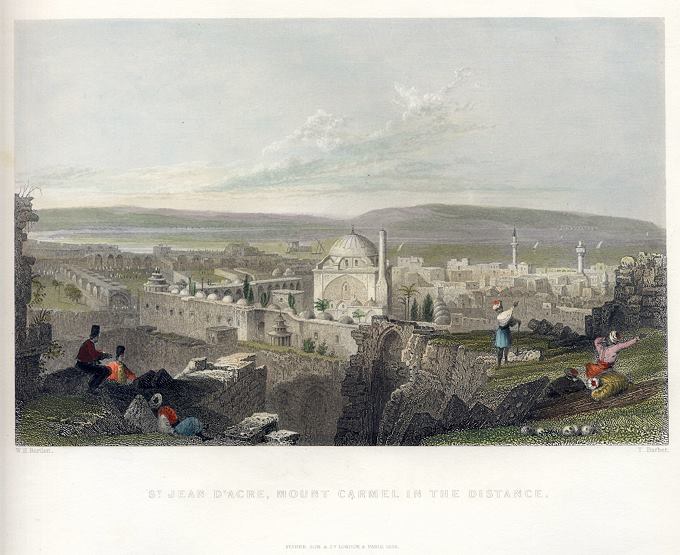 St. Jean d'Acre with Mount Carmel, 1838