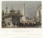 Turkey, Constantinople, Fountain & Square of St.Sophia, 1838