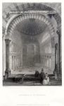 Turkey, Constantinople, Interior of St.Sophia, 1838