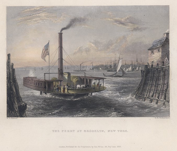 USA, New York, Brooklyn Ferry, 1840