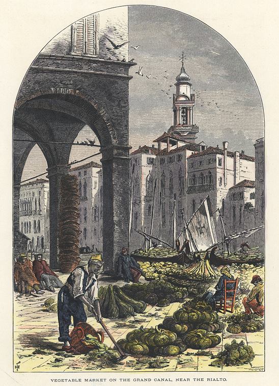 Italy, Venice, Vegetable Market by the Grand Canal, 1872