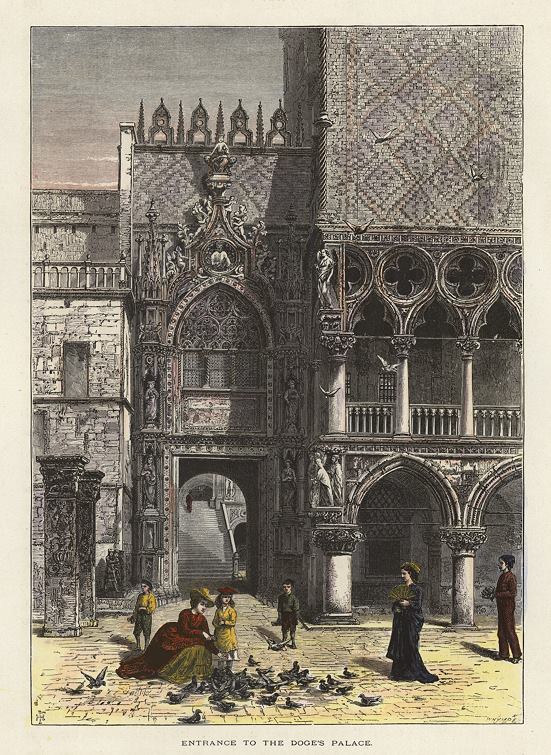 Italy, Venice, Entrance to the Doge's Palace, 1872