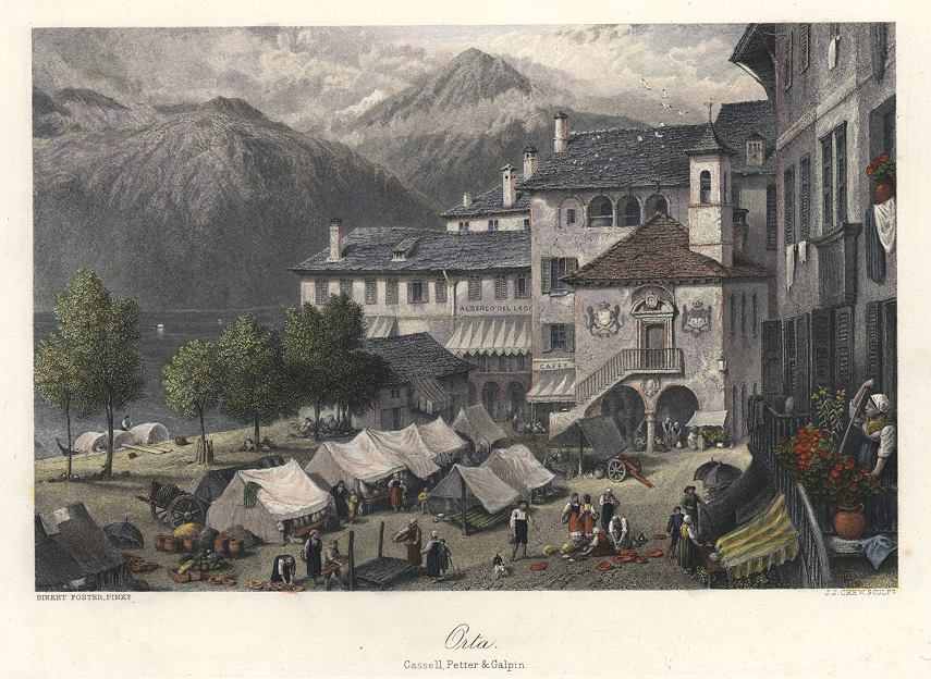 Italy, Orta view (Italian Alps), 1872