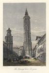 Spain, Leaning Tower of Zaragoza (Saragossa), 1872