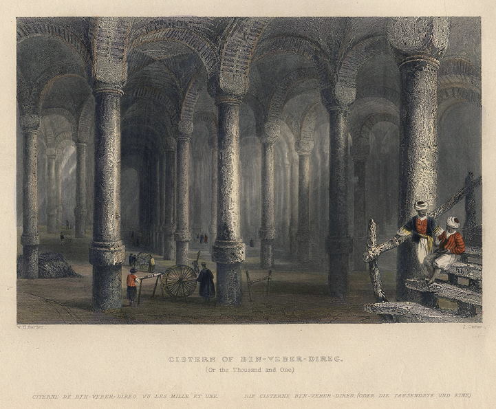 Turkey, Constantinople, Cistern of Bin-Veber-Direg, 1838