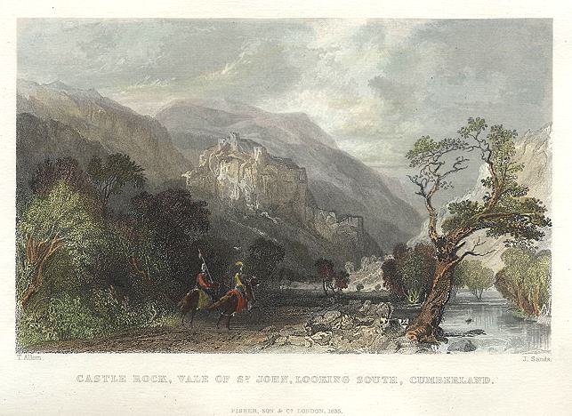 Lake District, Castle Rock, Vale of St.John, looking south, 1832