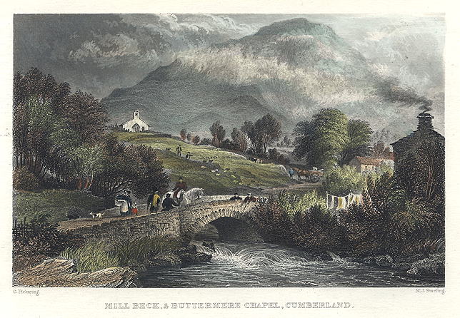 Lake District, Mill Beck & Buttermere Chapel, 1832