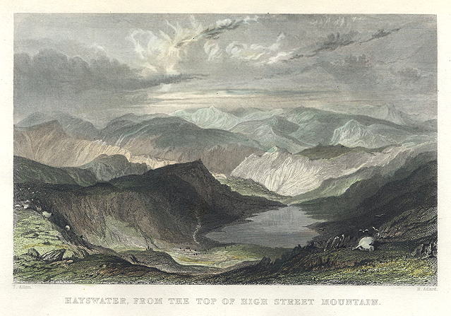 Lake District, Hayswater from High Street Mountain, 1832