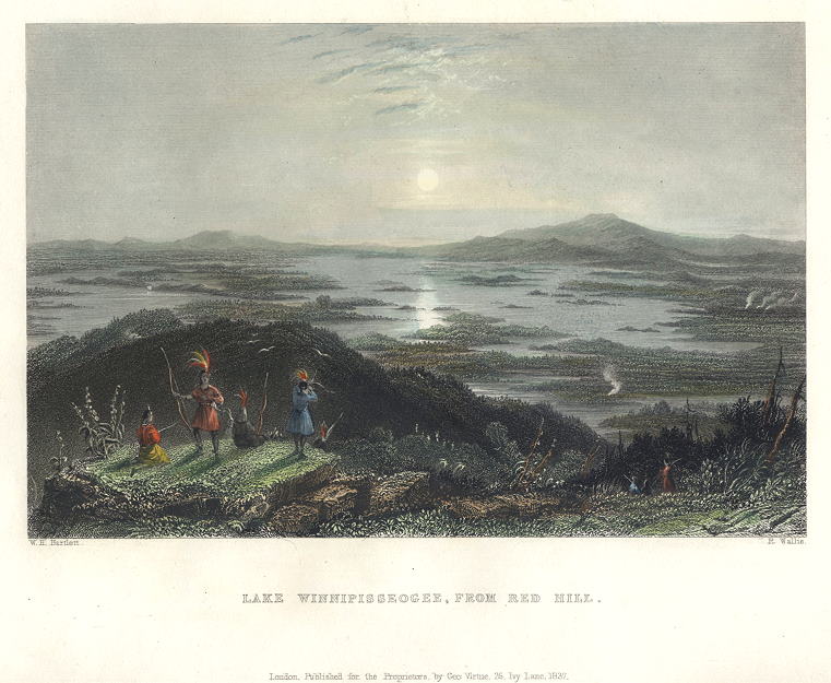 USA, Lake Winnipisseogee from Red Hill, 1840